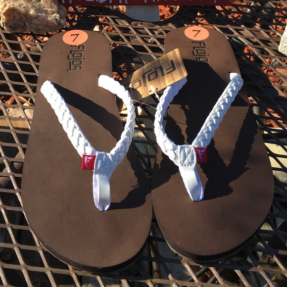 Flojos | Shoes | Flojos Harper Sandals White Brown Sz 7 New | Poshmark